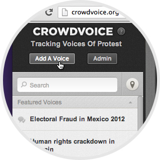 Crowdvoice - Click “Add a Voice” to create a new topic. image